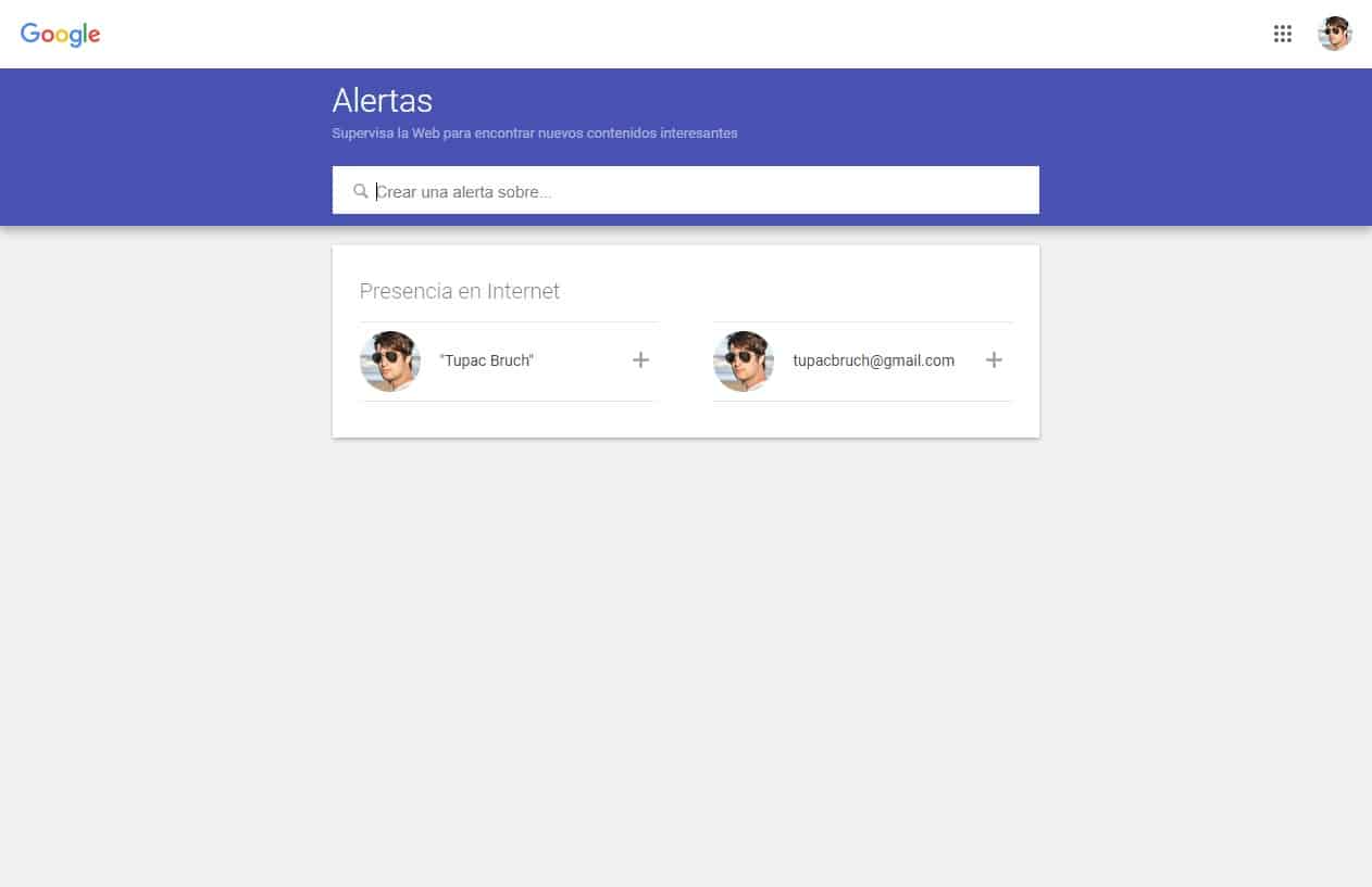 Home de Google Alerts