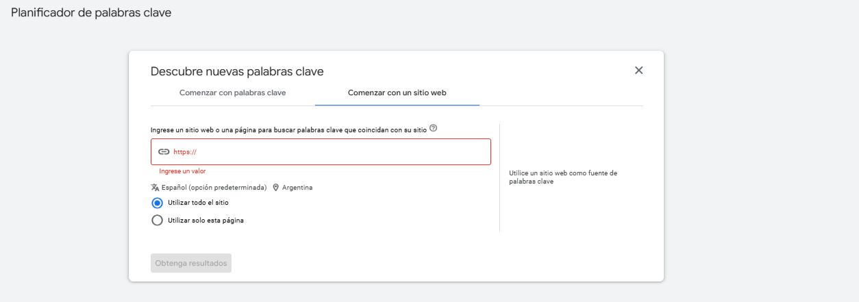 comenzar con un sitio web