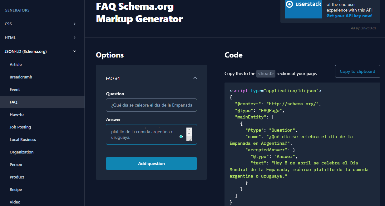 FAQ Schema generator resultados enriquecidos JSON-LD