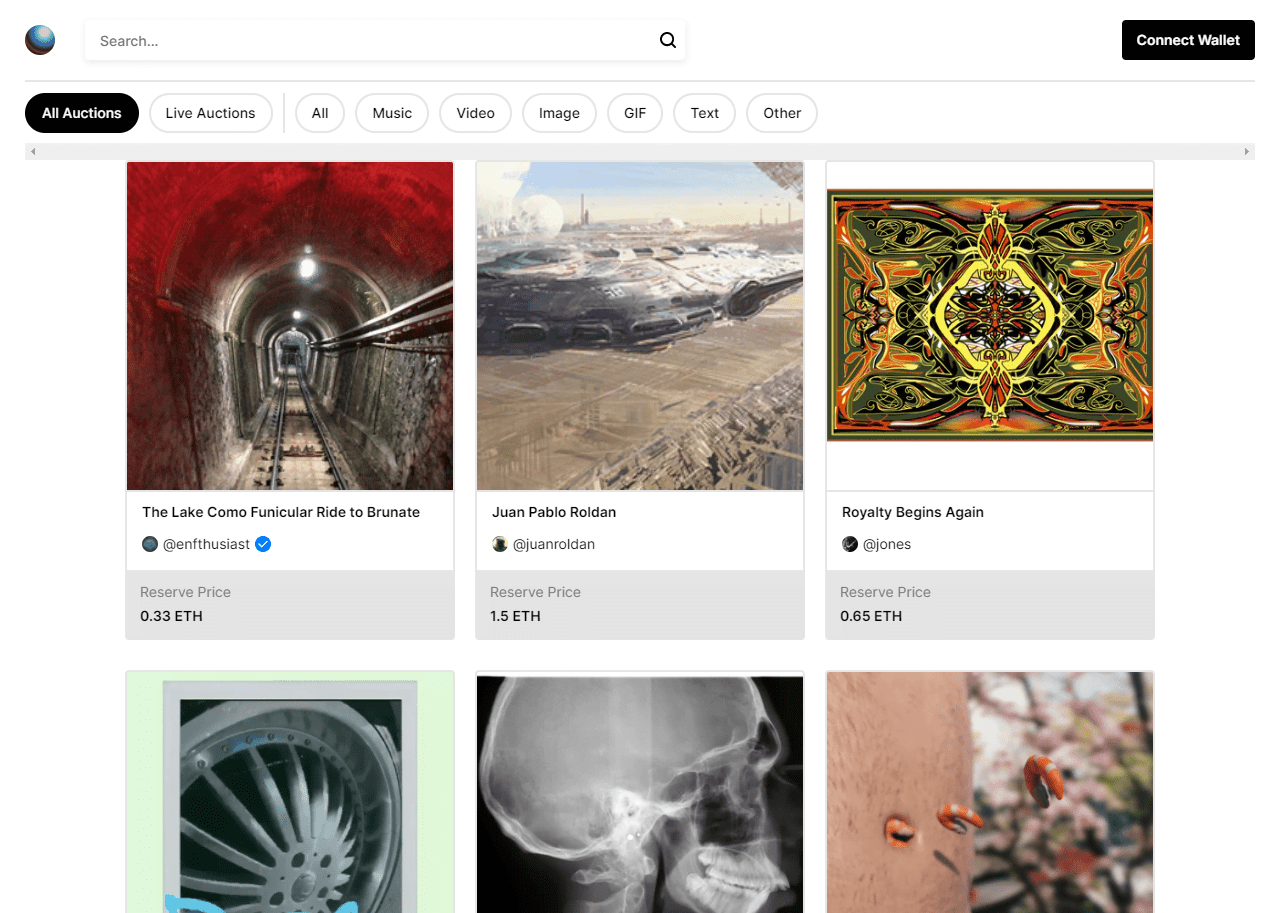 ejemplo de comprar y vender NFT desde zora