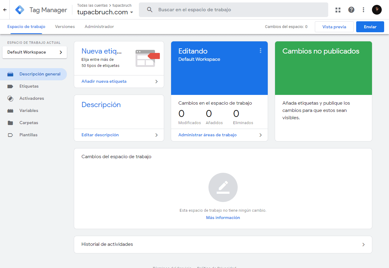 tags y activadores en tag manager