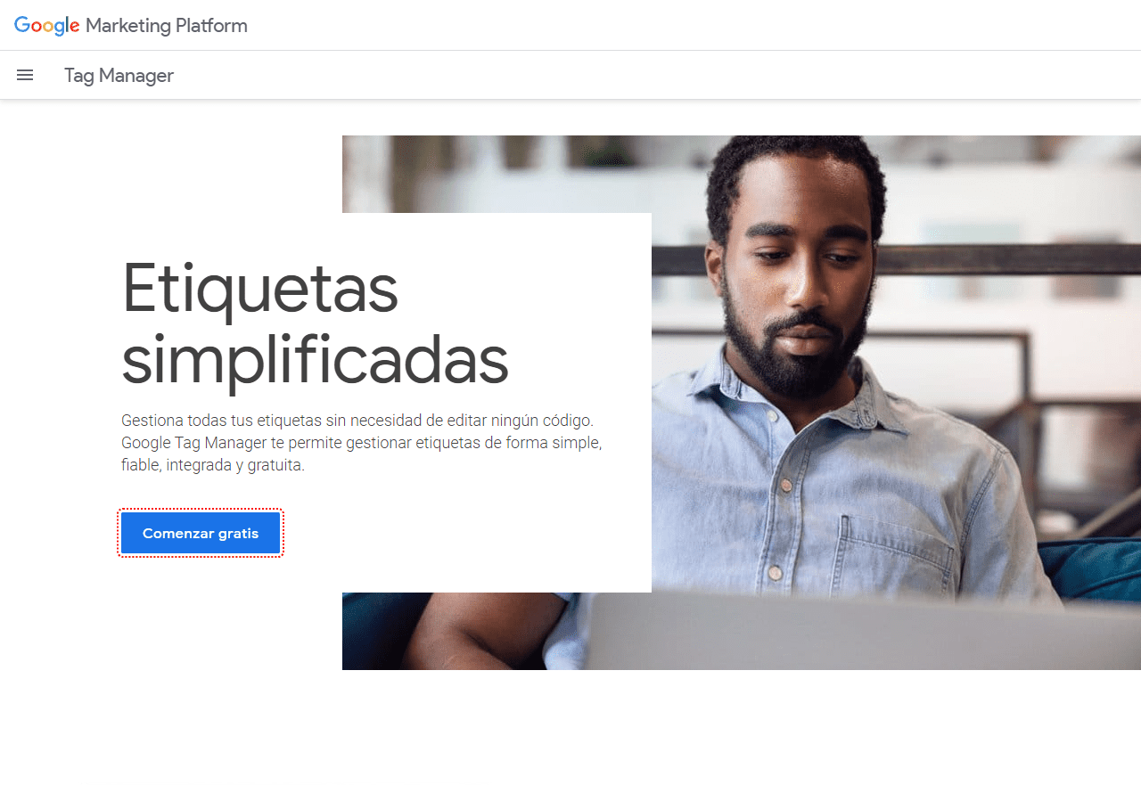 crear cuenta google tag manager