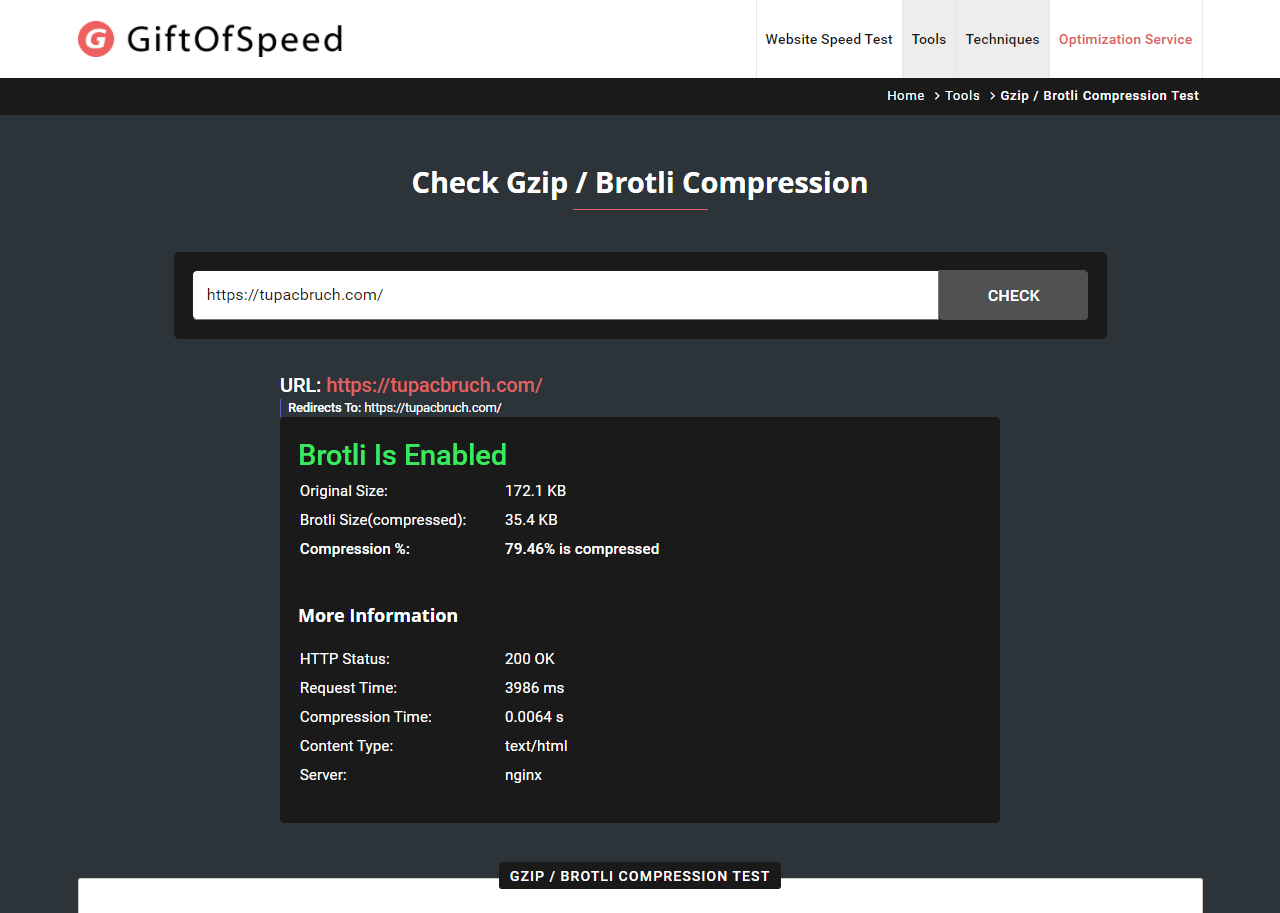 Gzip y Brotli checker