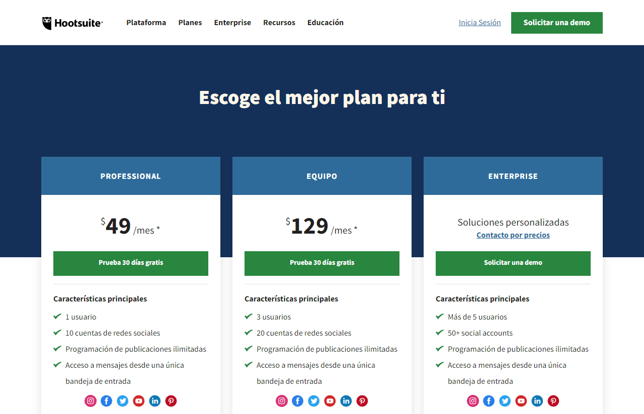 precios de hootsuite