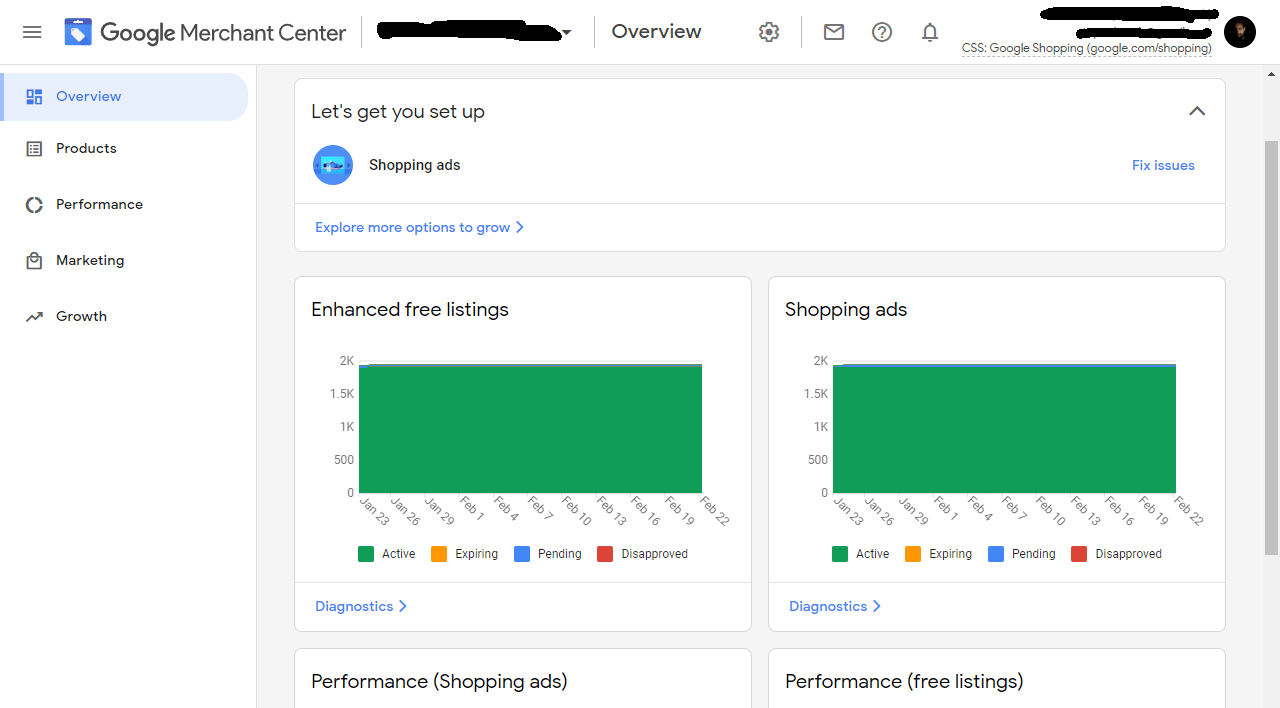 Google Merchant Center Feed de artículos