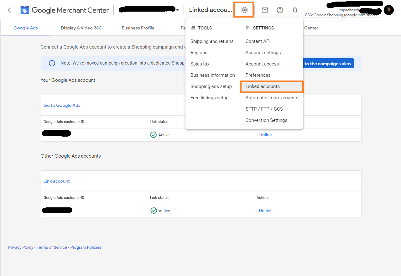 conectando Google Ads con Google Merchant Center