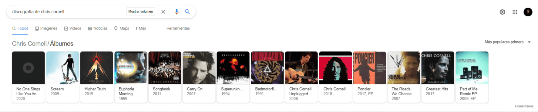 ejemplo de album musical usando schema.org