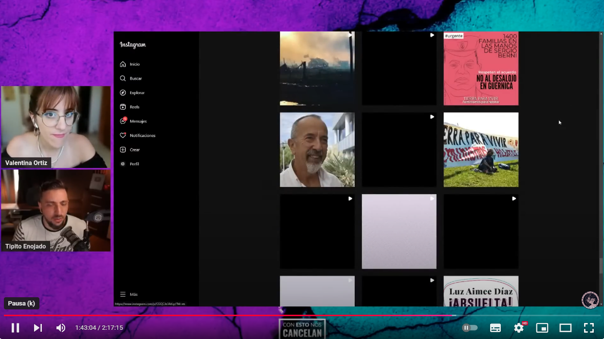 Streaming en vivo de Valentina Ortiz y Tipito Enojado