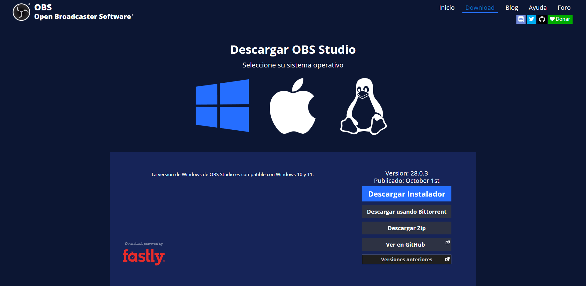 Aprende a descargar OBS Studio