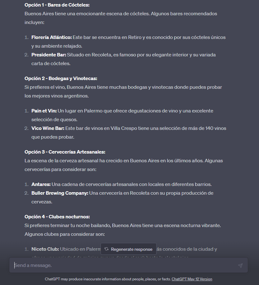 ejemplo de itinerario con ChatGPT Browsing Plugin