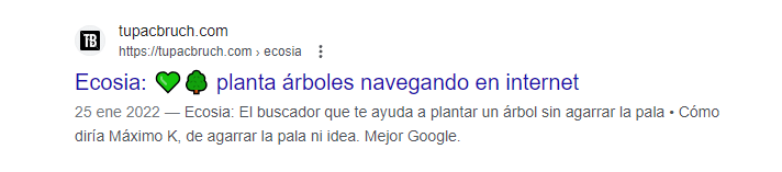 Un ejemplo de seo title para ecosia nos permite aprender cómo debemos hacer un buen título seo