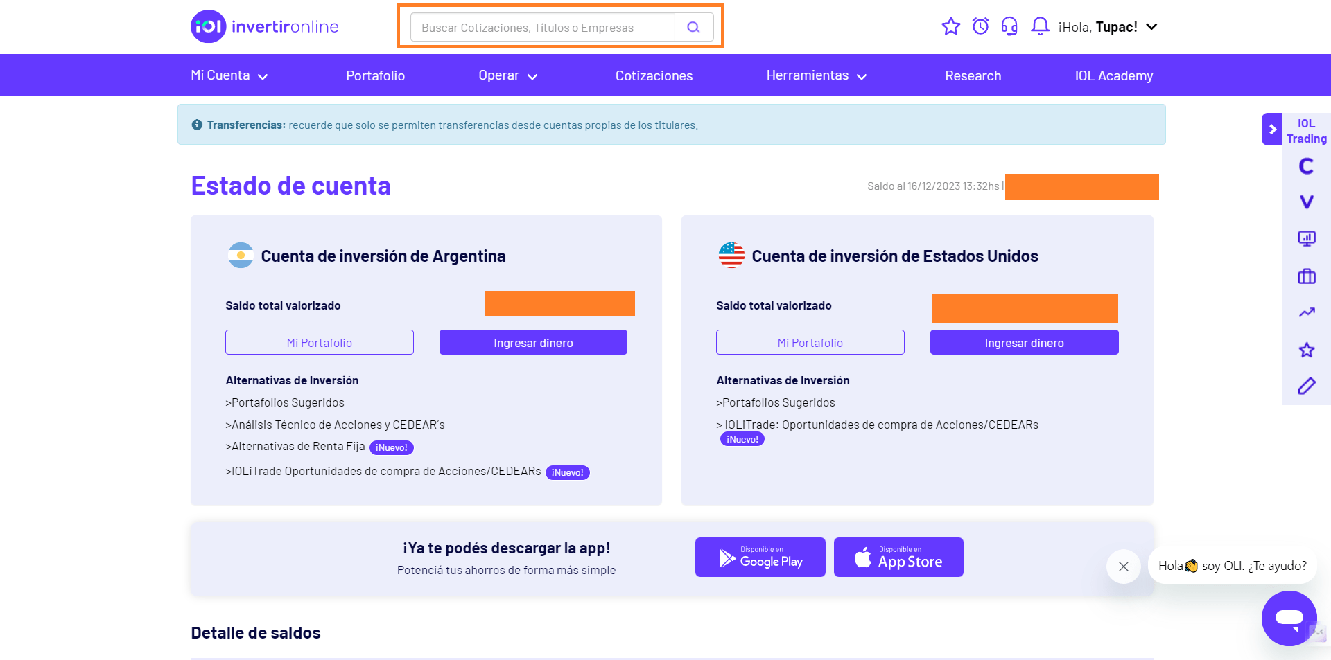 IOL invertironline es hoy en día uno de los brokers más importantes de argentina, pero, también es el broker mejor posicionado a nivel SEO (lo sé porque yo lo posicioné). Ahora sí, bromas aparte, el buscador de invertironline cuenta con un motor de búsqueda interno que te trae resultados de los mercados en tiempo real.