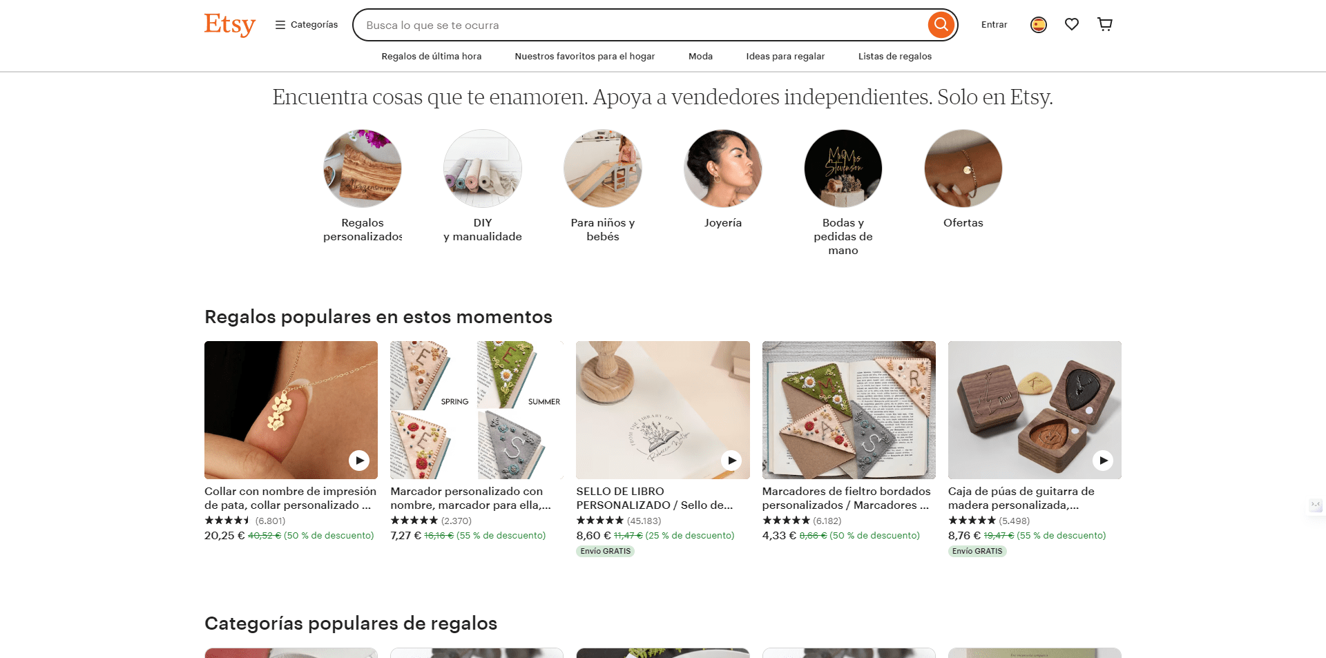 Un mercado en línea para productos hechos a mano, vintage y artesanales.