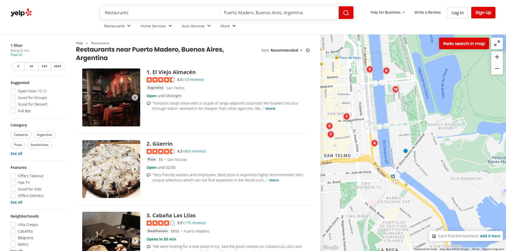 Yelp es una plataforma basada en opiniones de usuarios. Pero qué además funciona como motor de búsqueda de servicios, en este caso, servicios de restauración (restaurantes).