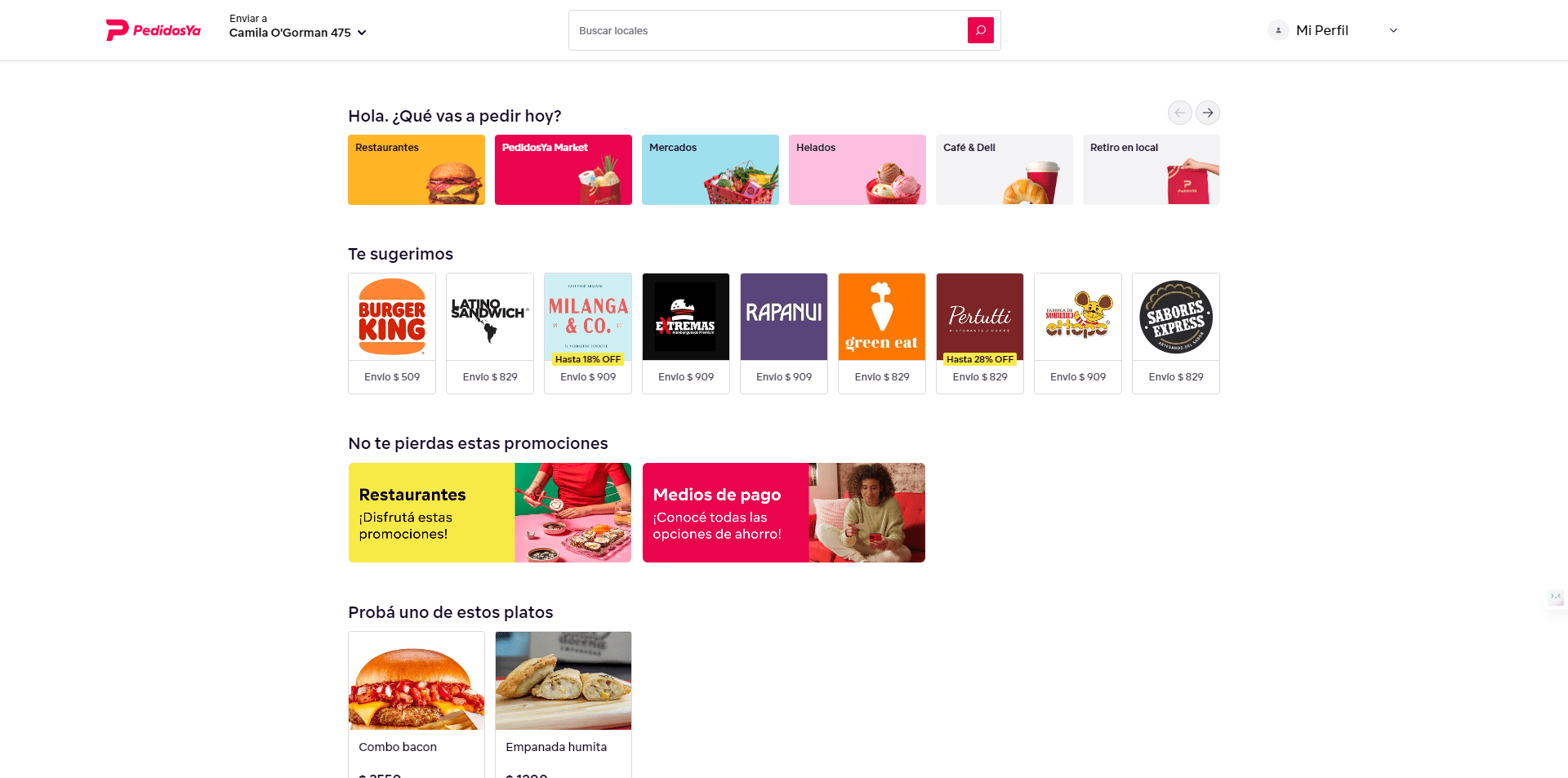 Un buscador de comida rápida o restaurantes, que busca lugares registrados en su base de datos y asociados con el servicio de búsqueda.