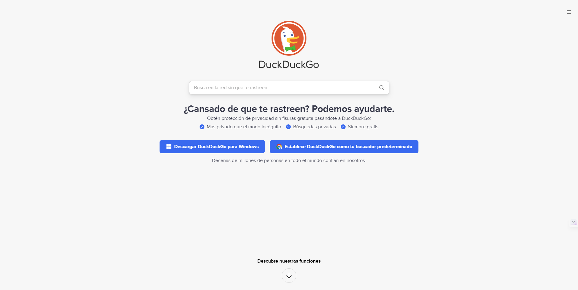 DuckDuckGo es un buscador privado