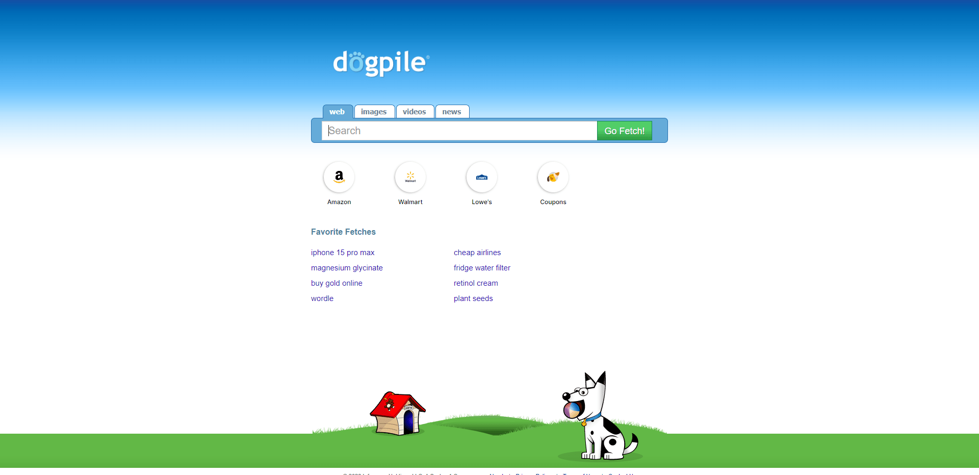 Para acceder al metabuscador de dogpile