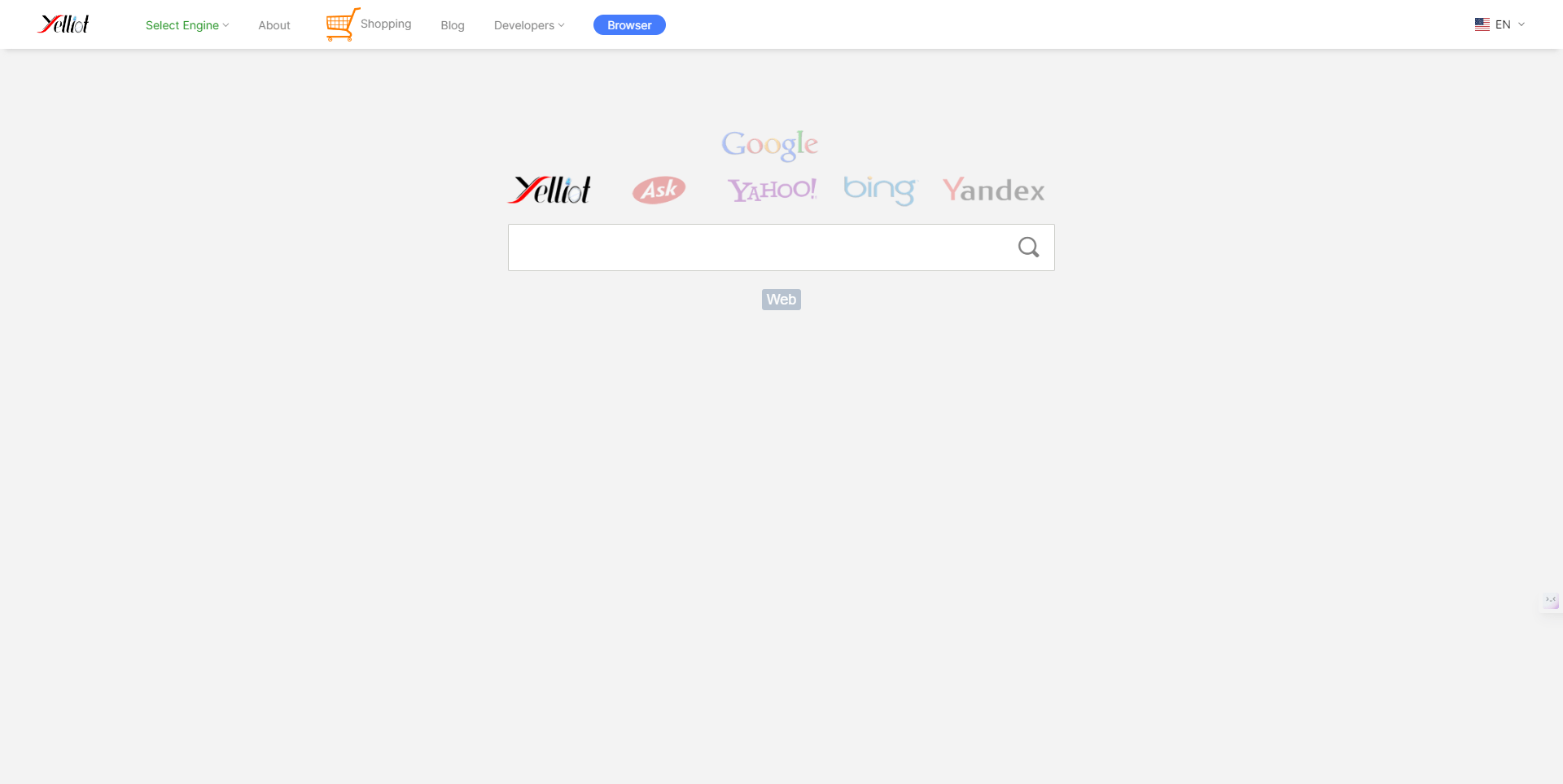 Yelliot técnicamente, no es un buscador sino más bien como un metabuscador, dado que los resultados de sus búsquedas combinan varios buscadores a la vez