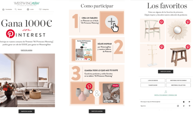 ejemplo de promociones en pinterest