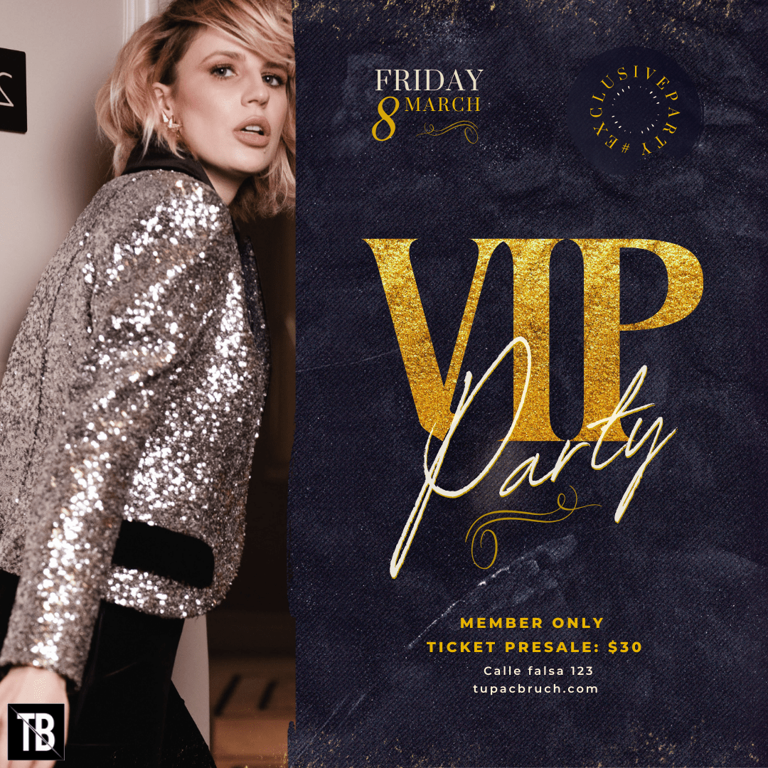 Ejemplo de VIP Party Instagram Post pensada para Heavy Users