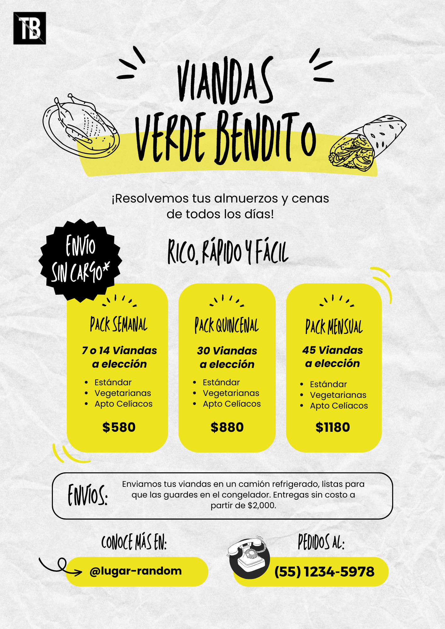 ejemplo de Paquetes y Combos para un average user