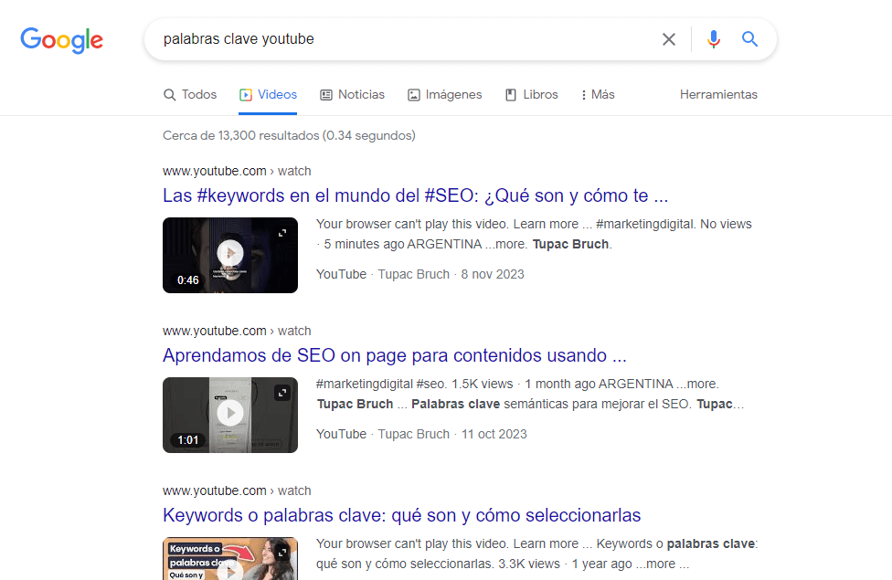 ¿Qué son los Resultados de página en SEO? Ejemplo de videos