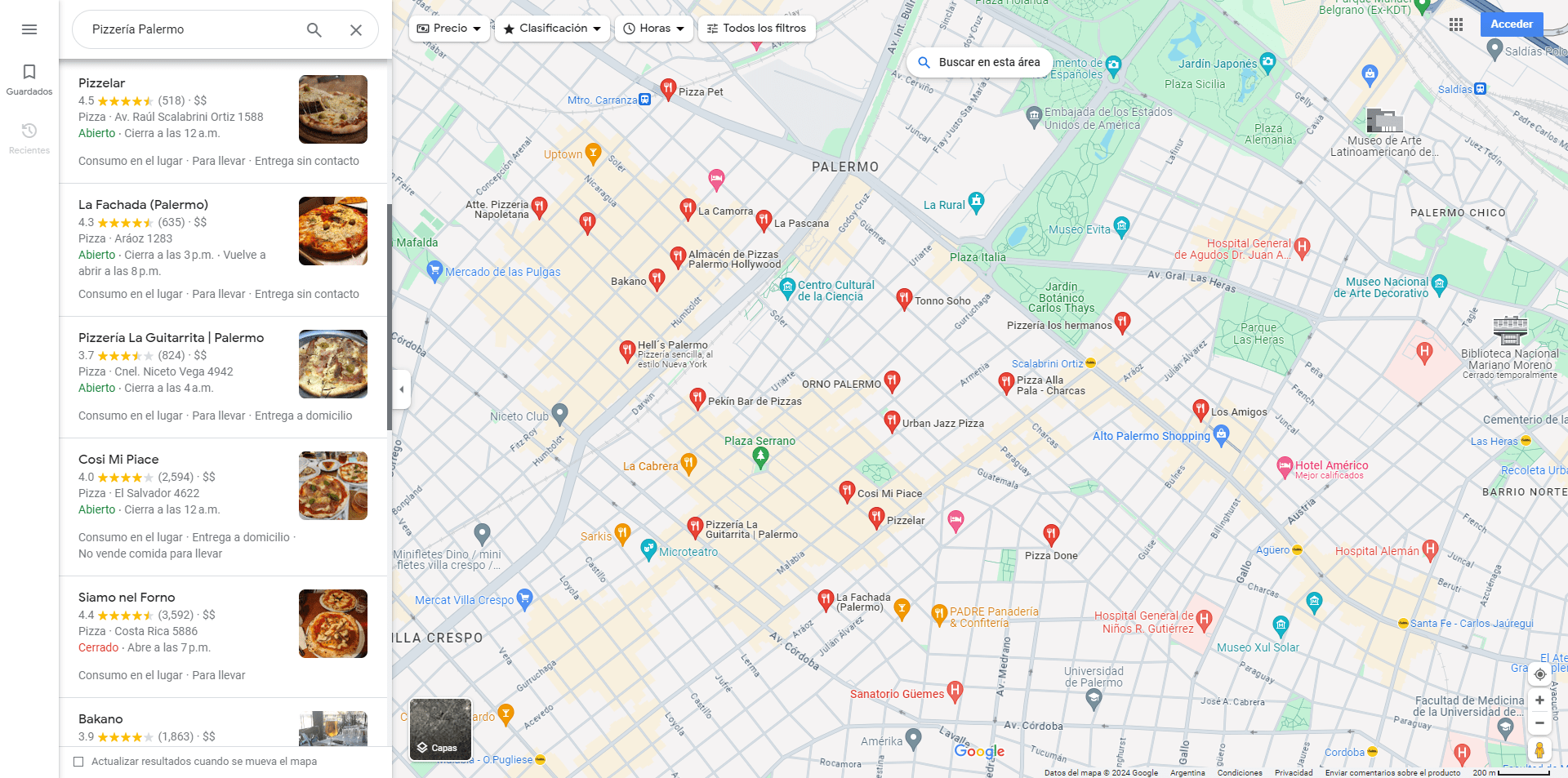 ¿Qué son los Resultados de página en SEO? Ejemplo de mapas