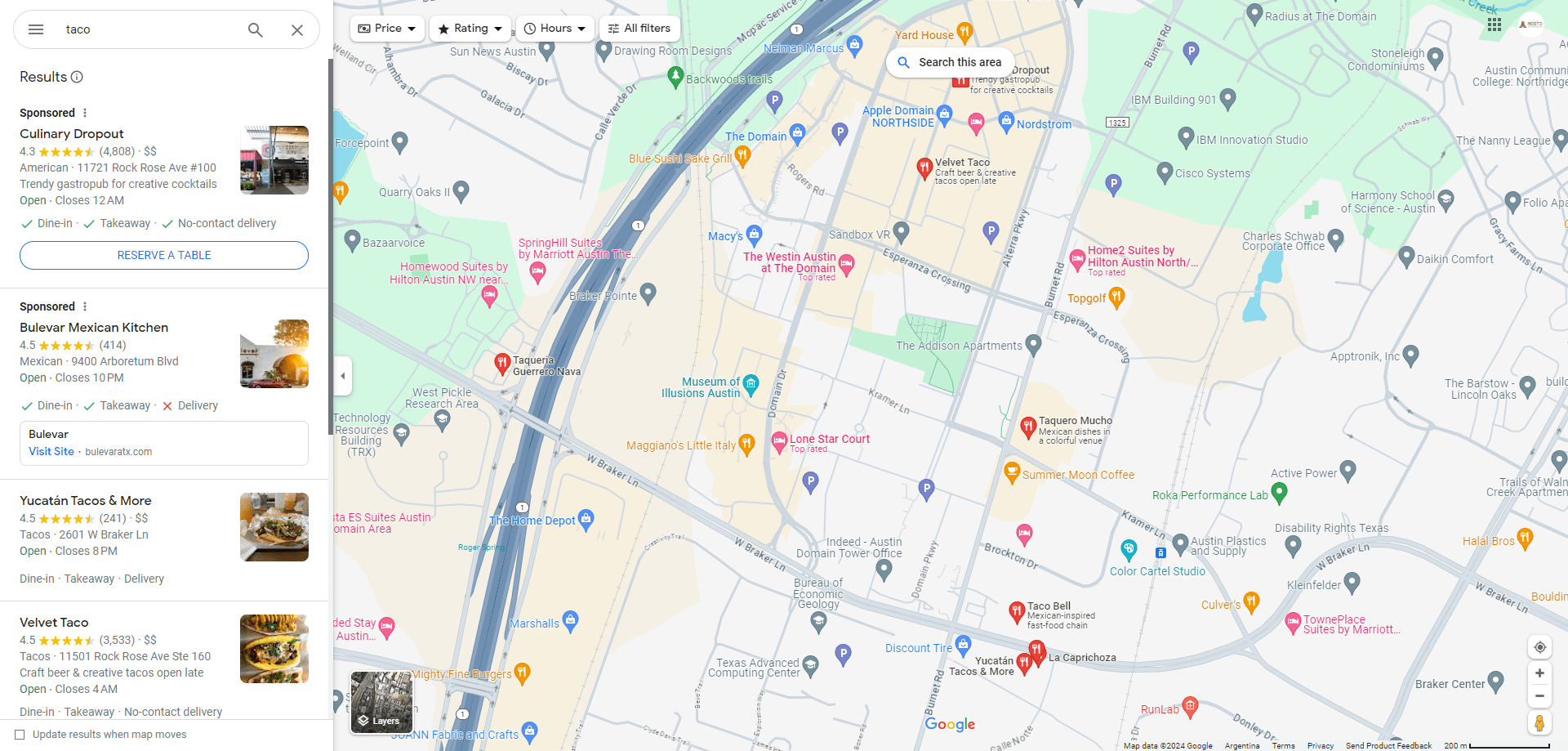 ejemplo de mapa con competidores por segmento