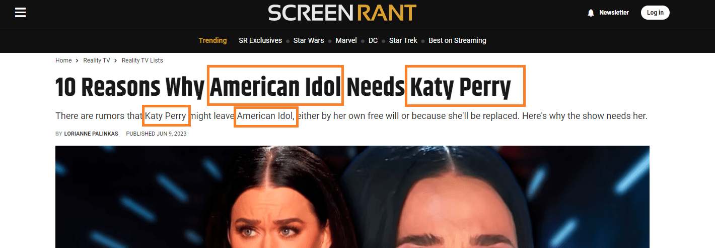 ejemplo de optimización onpage para una determinada keyword