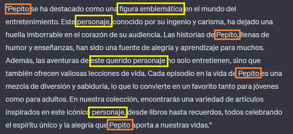 ejemplo correcto de keywords mezclado con lsi keywords