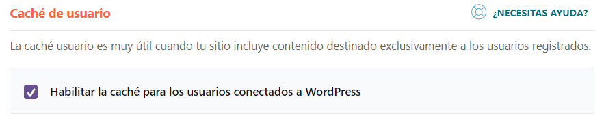caché de usuario en wp rocket