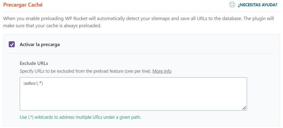 Precargar Caché con wp rocket