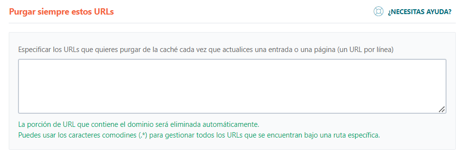 Purgar siempre estos URLs con wp rocket