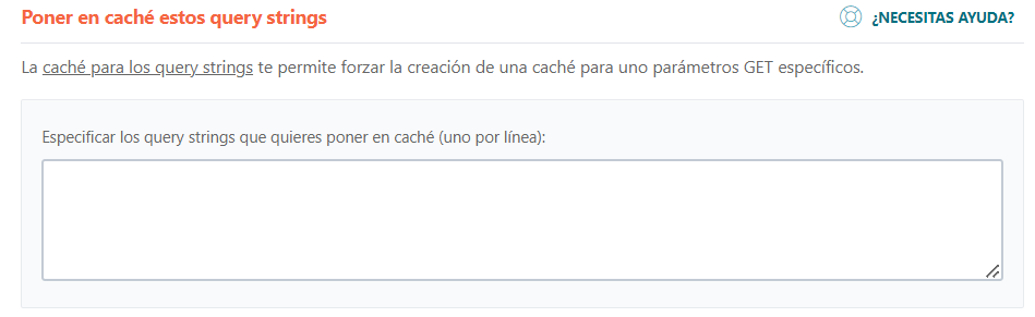 Poner en caché estos query strings