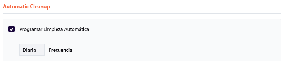 Automatic Cleanup en wp rocket