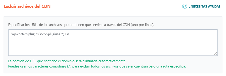 Excluir archivos del CDN en wp rocket