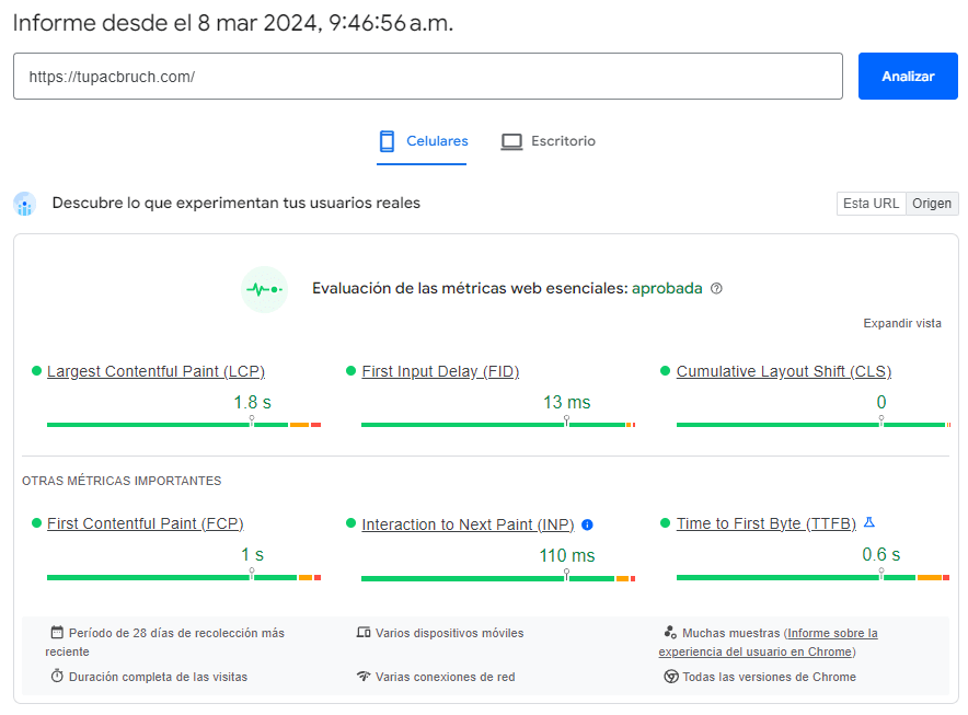 core web vitals y wp rocket aprobado en mobile
