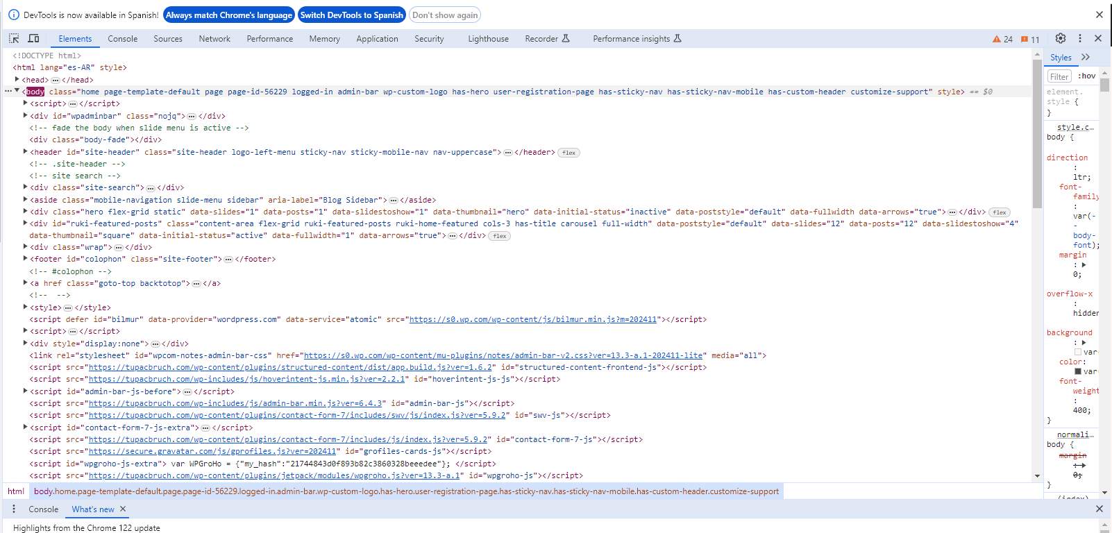 Abre las herramientas de desarrollo