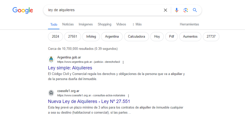 Ejemplos de Pogo Sticking en Google