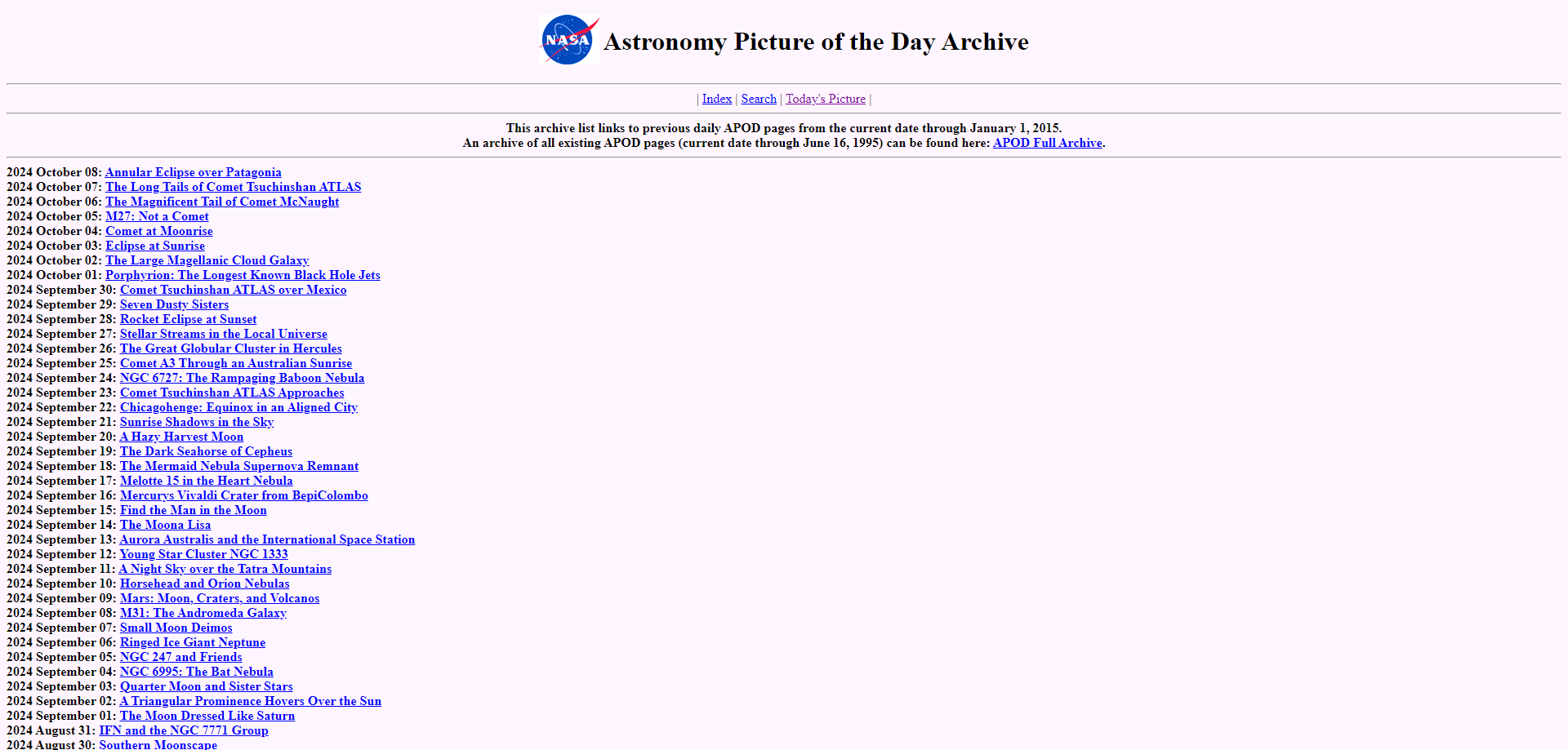 Astronomy Picture Of The Day: páginas para perder el tiempo