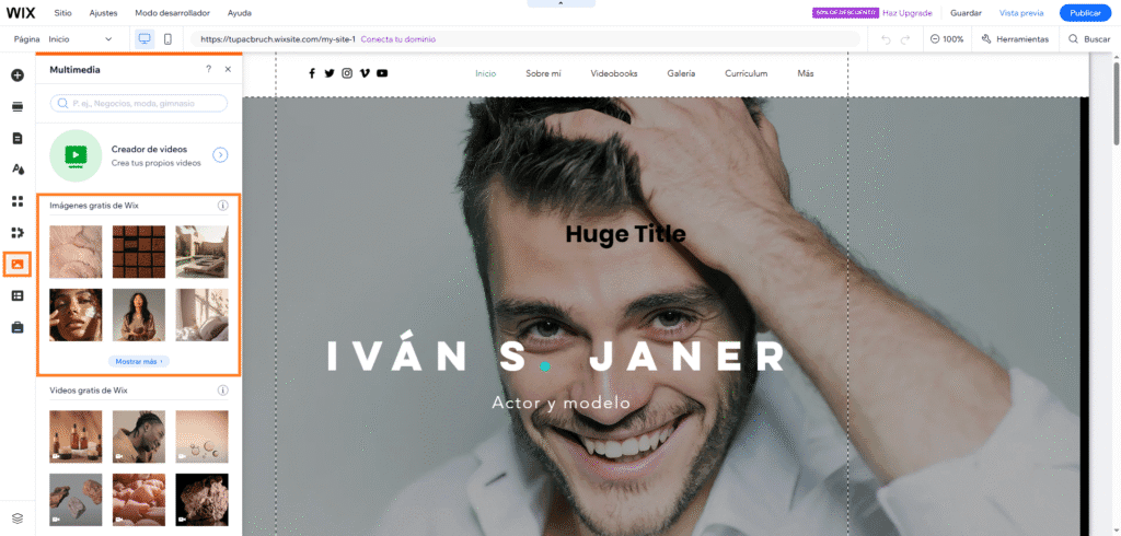 recursos de imágenes en wix
