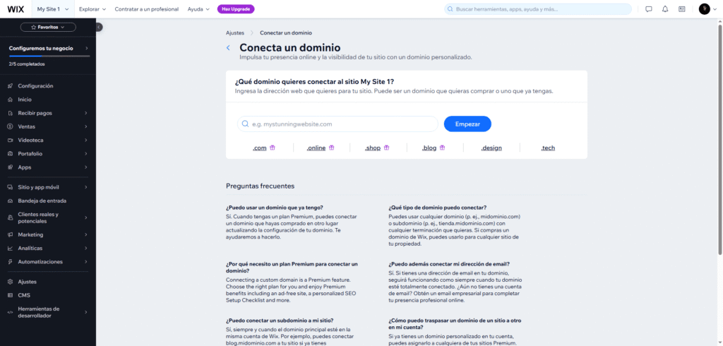Dependencia del servidor de Wix