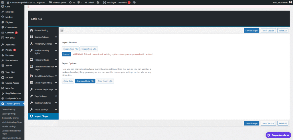 Falta de migración en wix