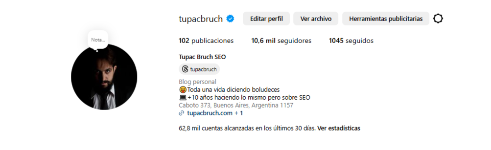 tupac bruch en instagram