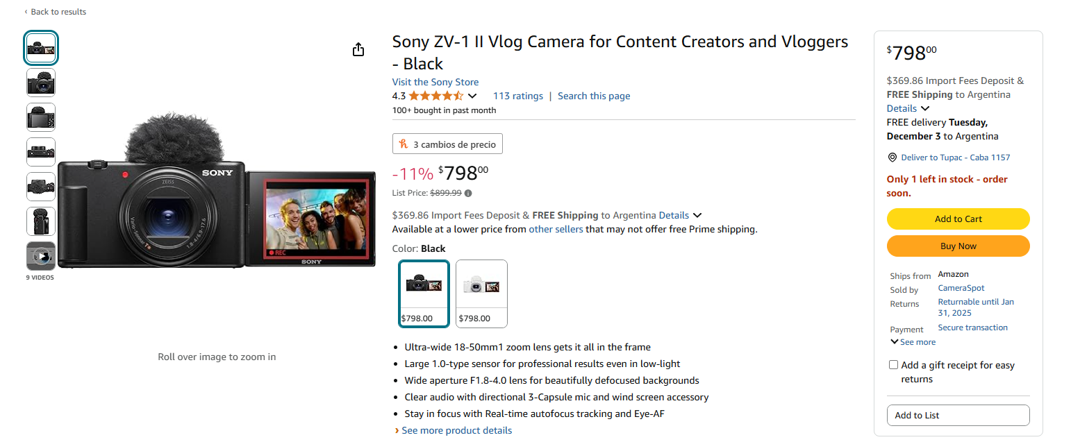 qué camara usa Tupac Bruch: Sony ZV-1 II