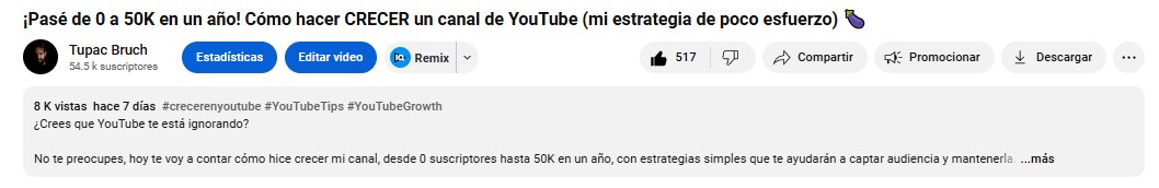 ejemplo de testeos en youtube con tupac bruch