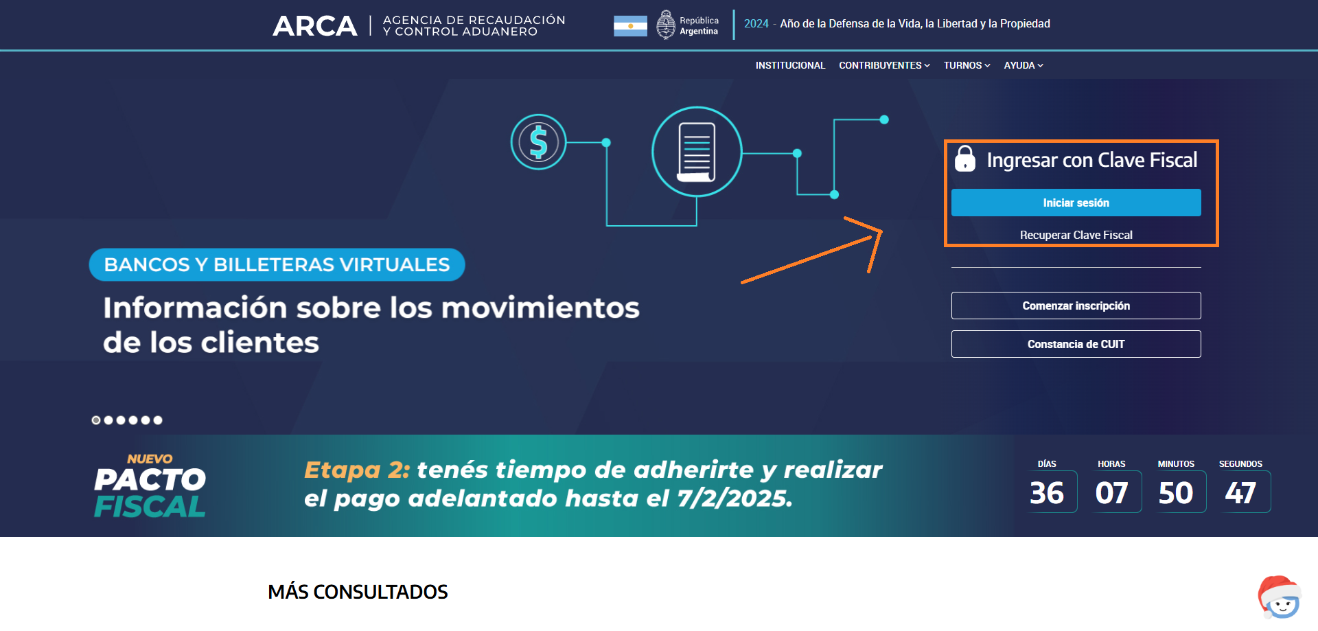 Accede al servicio ARCA en la web de AFIP: