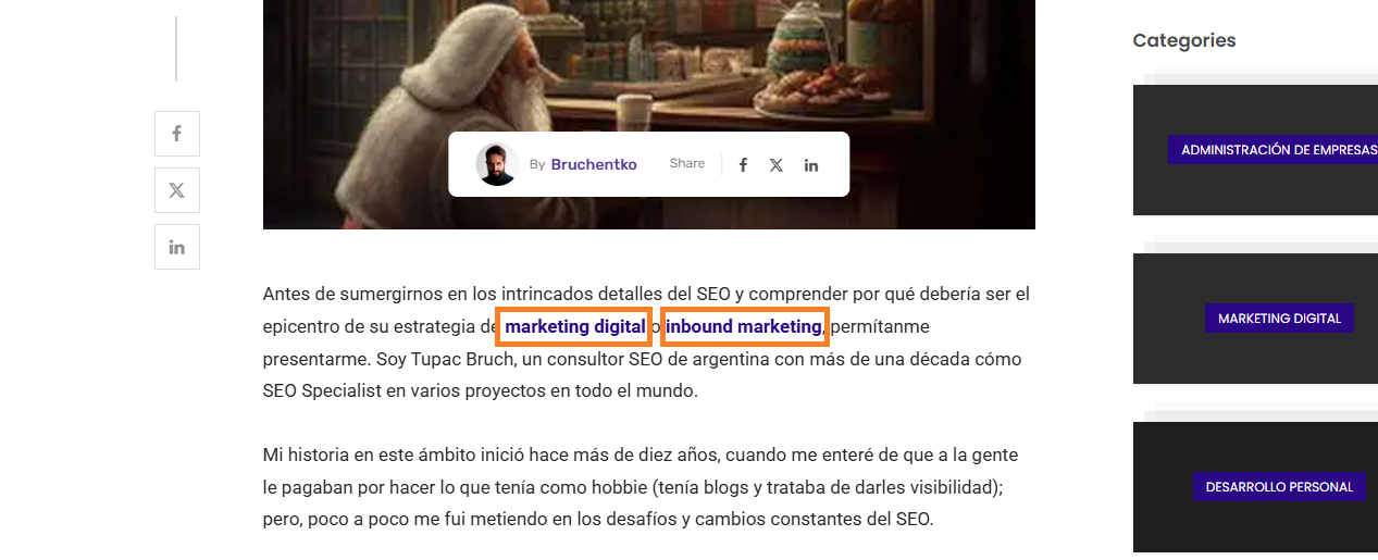Enlaces de contextuales para potenciar el enlazado interno
