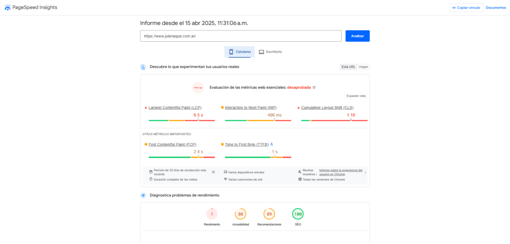 hacer seo para perfumerías implica tener una buena velocidad de carga en la web