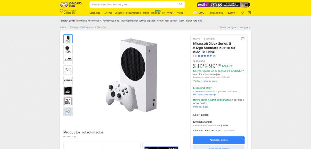 Lo primero que tenemos que hacer es buscar un producto de nuestro interés para tener el precio de referencia actual.